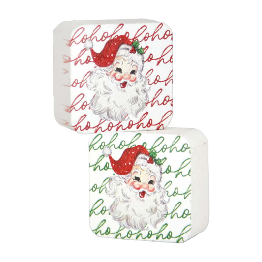 WXF59775-2A - 2 Assorted Mini Square Santa Blocks