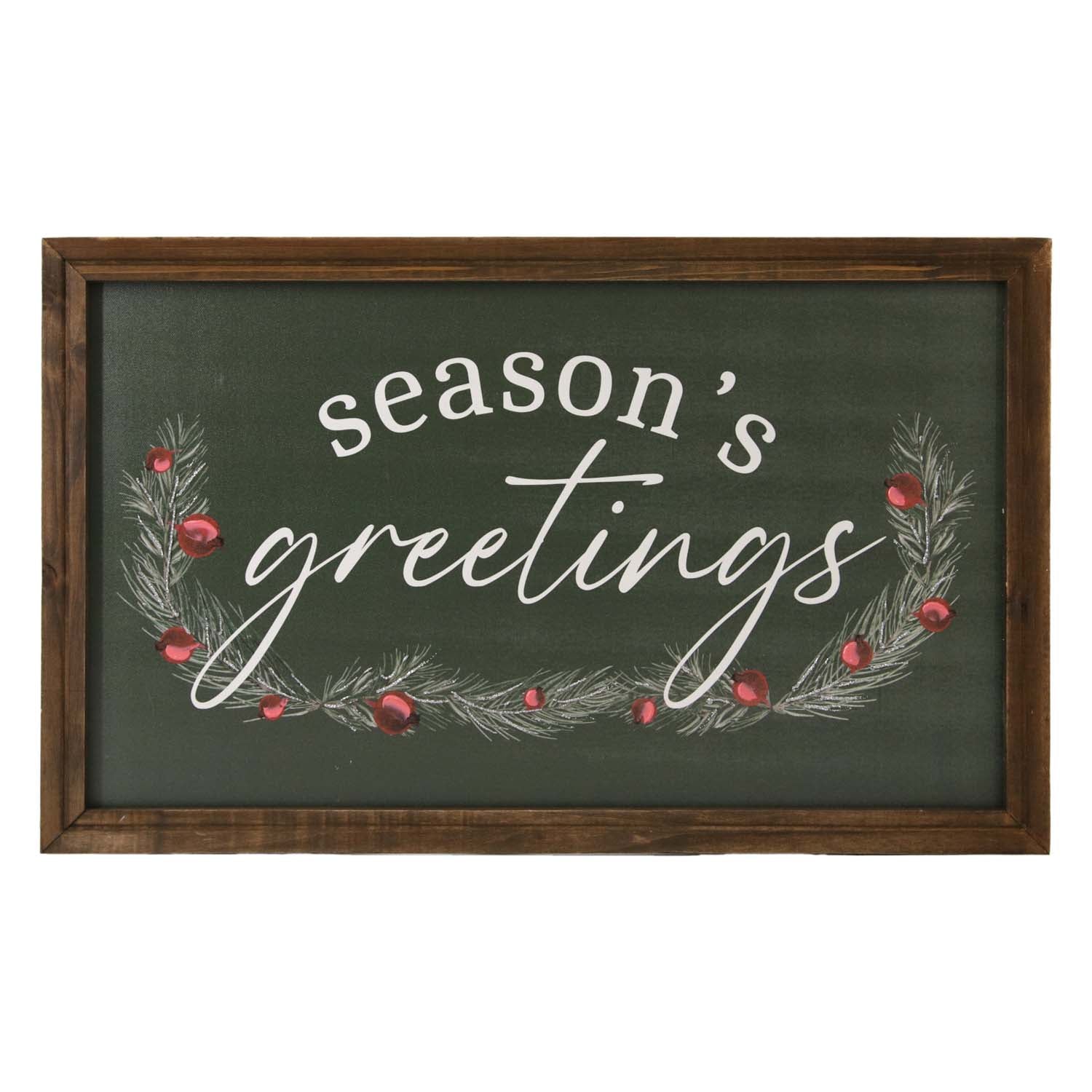 WXF59776 - Season's Greetings Green Rectangular Sign