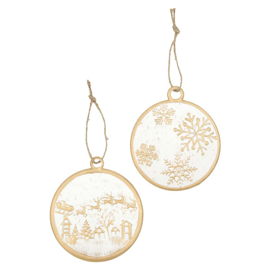 WXF59802-2A - 2 Assorted Golden Round Hangers