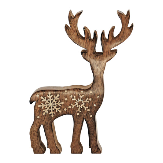 WXI43505 - Wood Snowflake Reindeer