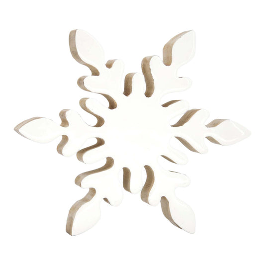 WXI59527-LG - Large White Enamel Mango Snowflake