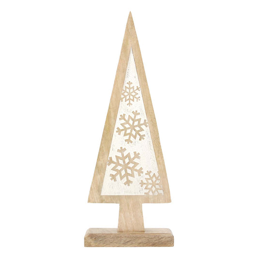 WXI59540-LG - Large Straight-Edge White and Snowflake Tree