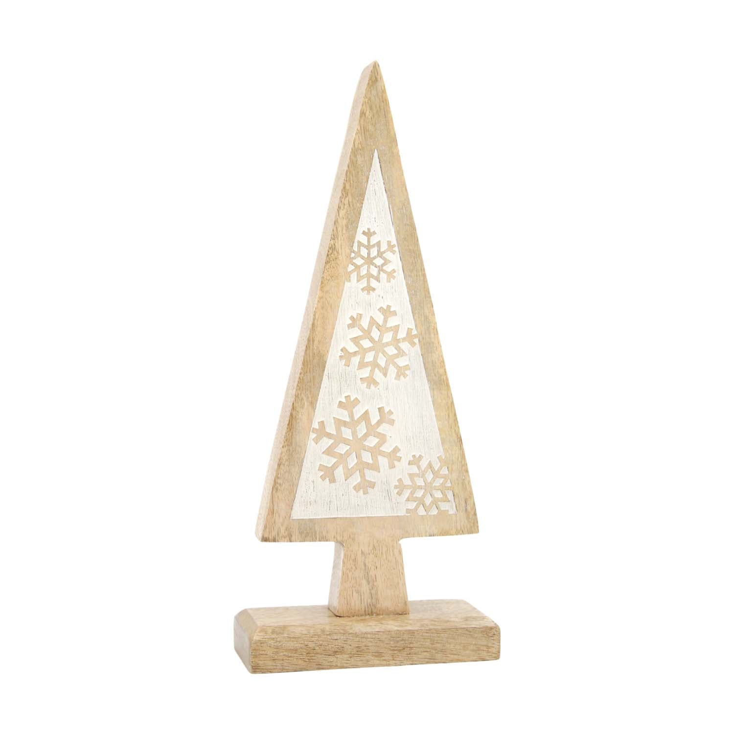 WXI59540-MD - Medium Straight-Edge White and Snowflake Tree