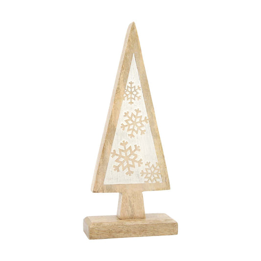 WXI59540-MD - Medium Straight-Edge White and Snowflake Tree