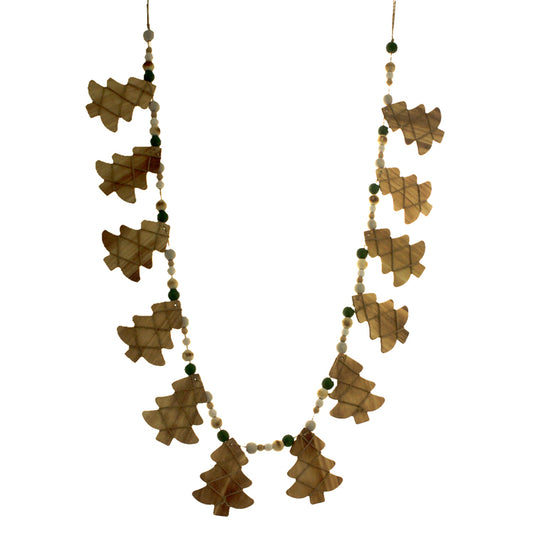 WXQ13378 - Wooden Christmas Tree Garland 