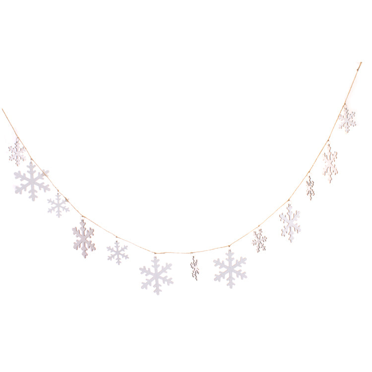 WXQ13652 - Wooden Snowflake Garland 