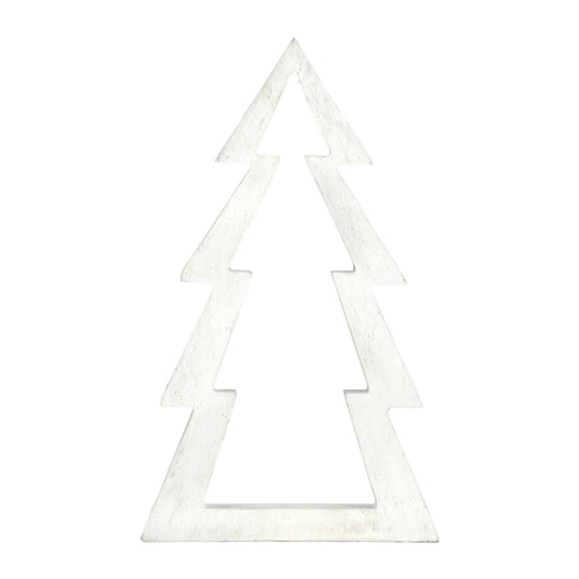 WXQ43823 - Large White Straight Edge Cutout Tree